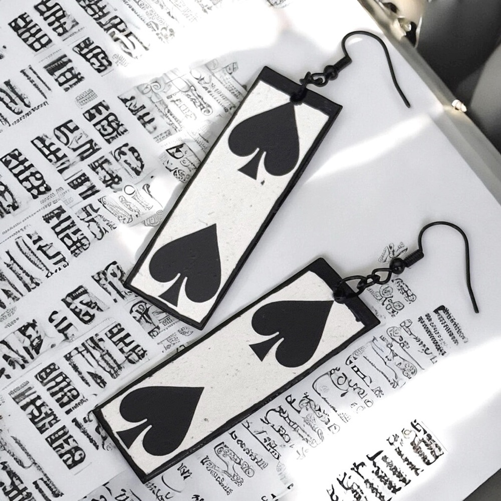5 For $25💫Cool Playing Card Spade Earrings